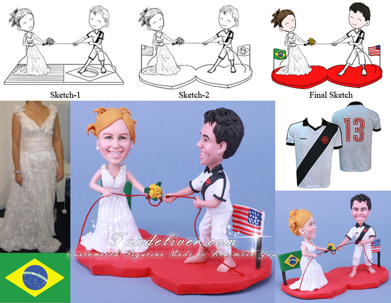 multi national and ethnic wedding cake toppers